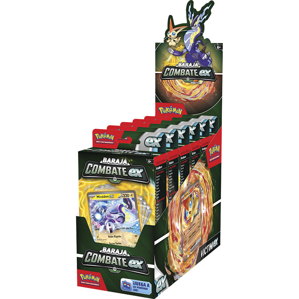 Juego de cartas pokemon tcg july ex battle deck miraidon & victini 1 unidad aleatoria